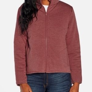 Three Dots Ladies' Quilted Knit Full-Zip Fleece Jacket Large Heather,VARIETY #P1
